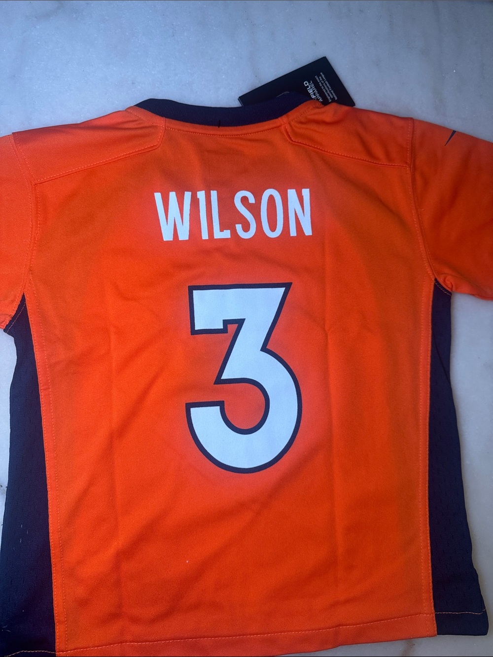 Nike Orange and Navy Broncos #3 Kids Jersey - Picture 4 of 4